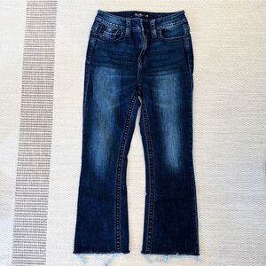 Miss Me Bootcut Jeans Women's Size 28 Medium Wash Raw Hem Western Stitch EUC